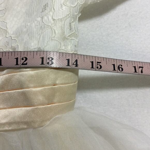 FLOWER GIRL PARTY DRESS SZ 12-13 Y white blue lace beaded wedding NEW 0B18 - Picture 5 of 7